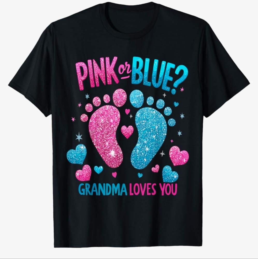 Gender reveal Grandma tee Medium
